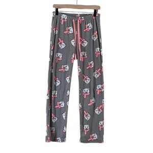 Women's Fleece Polar Bear Gray Pajama Pants